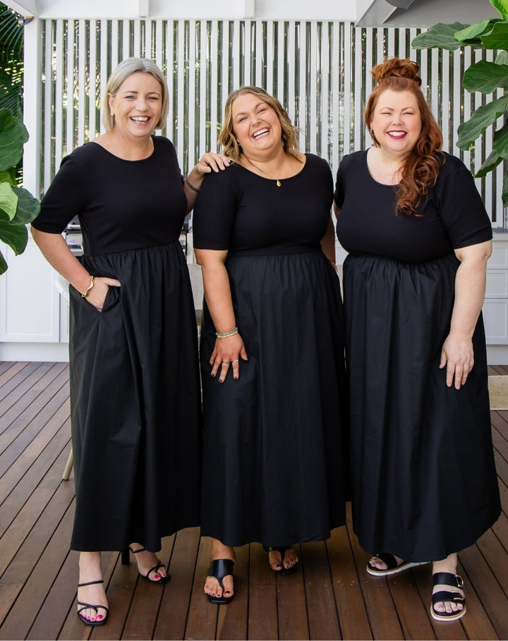 Melissa Midi Dress - Black
