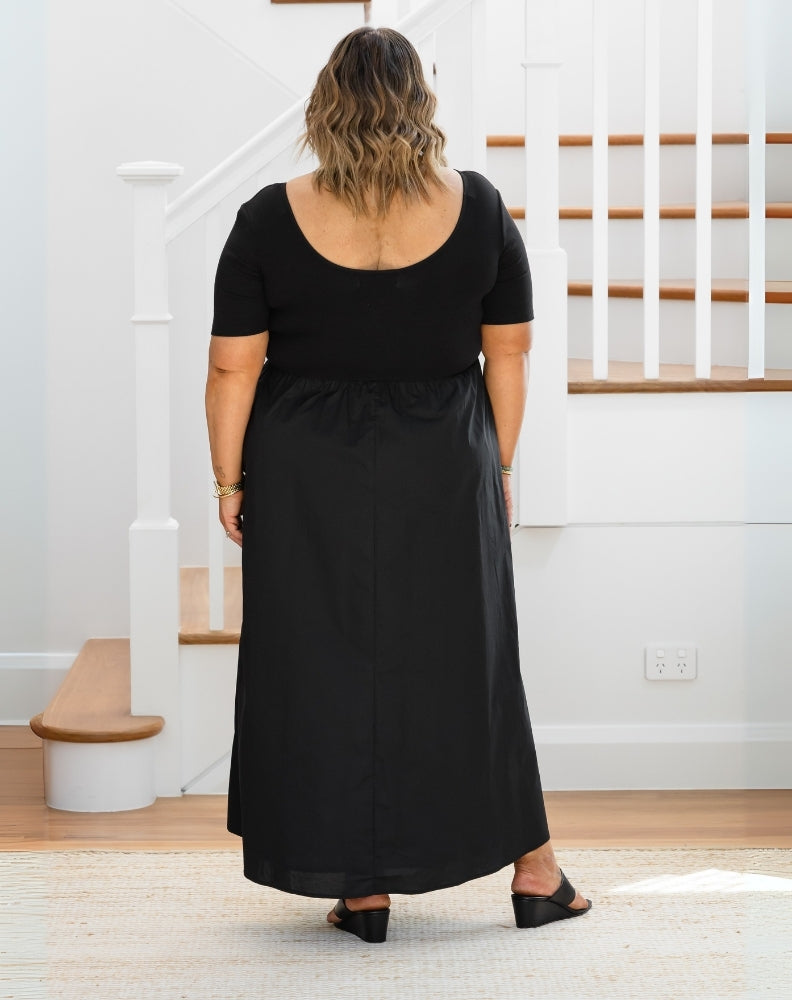 Melissa Midi Dress - Black