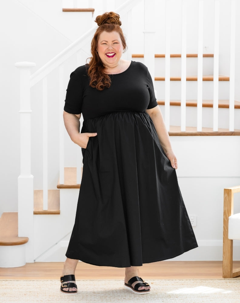 Melissa Midi Dress - Black
