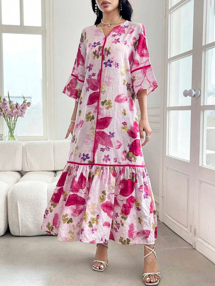 Leah™ | Floral Print Ruffle Dress