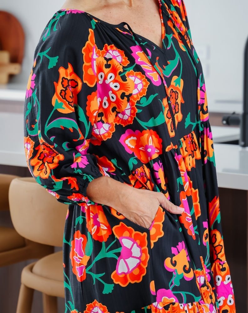 Jamie Dress - Sunset Garden