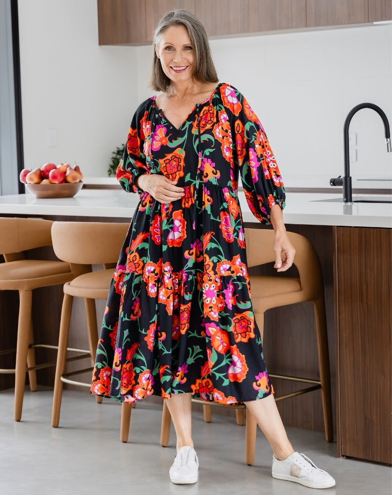 Jamie Dress - Sunset Garden