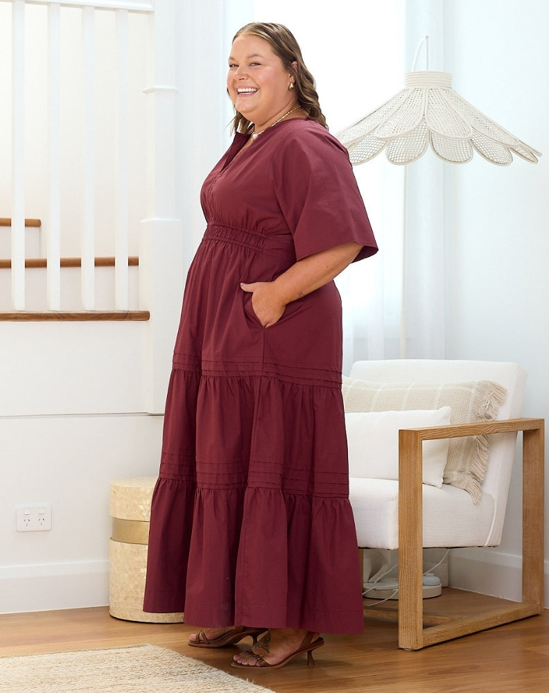 Teddie Maxi Dress - Wine