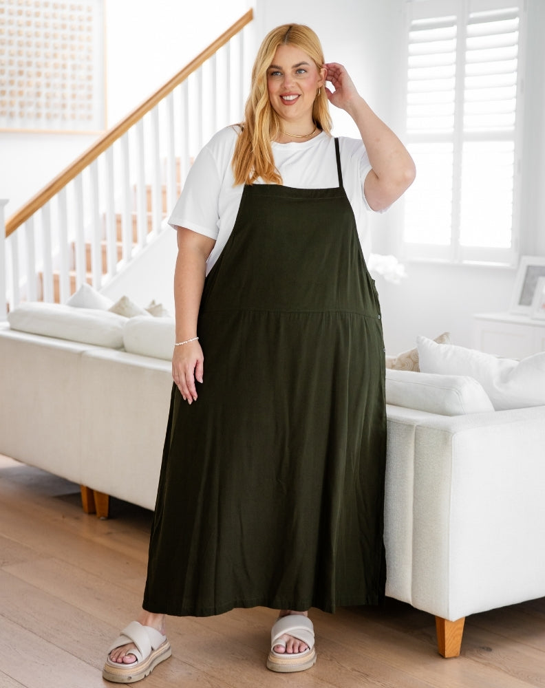 Apron Dress -Khaki