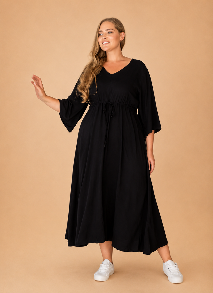 Zoe Dress With Pockets - Black