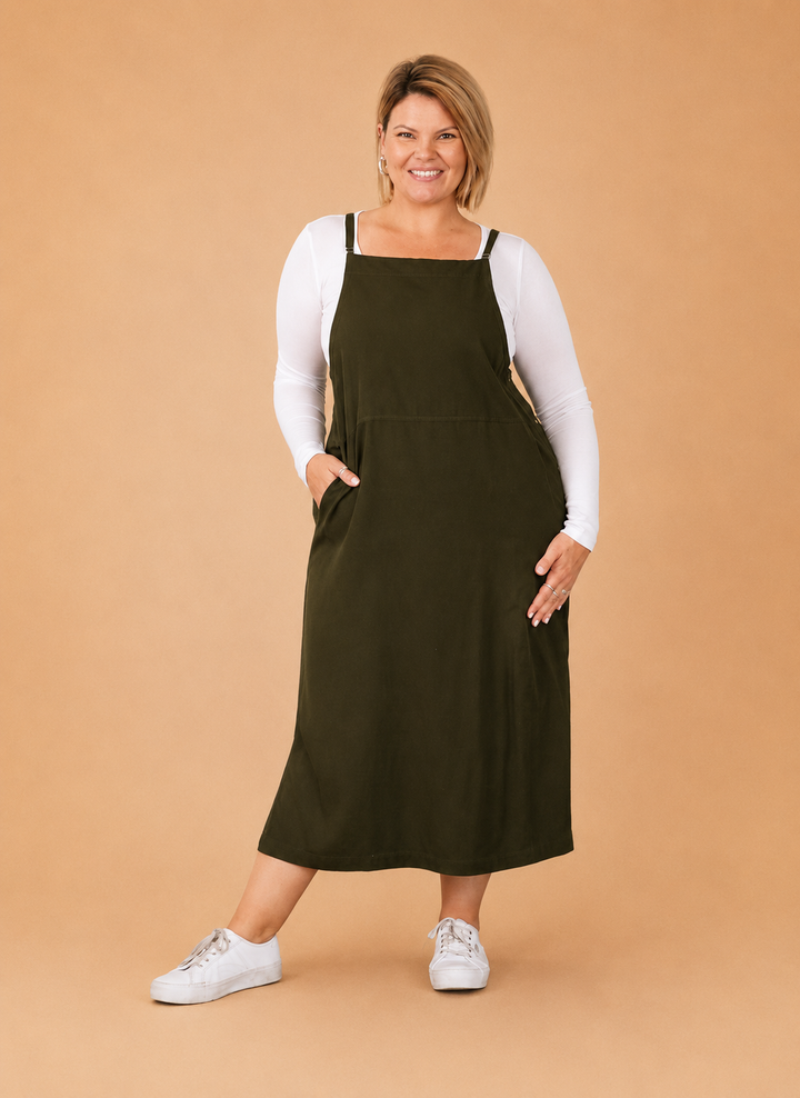 Apron Dress -Khaki