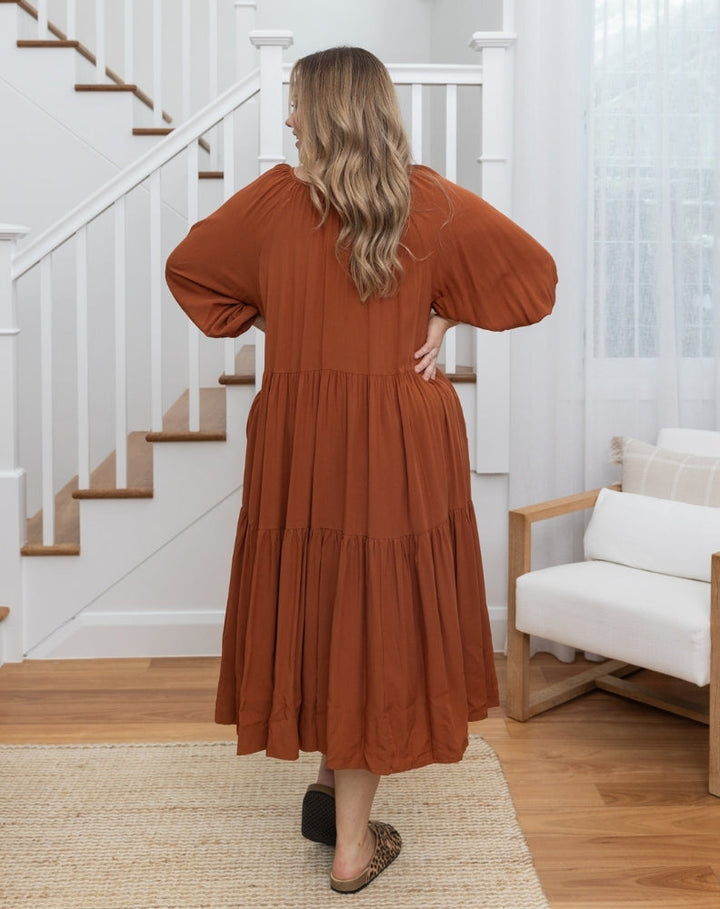 Jackson Midi Dress - Tan