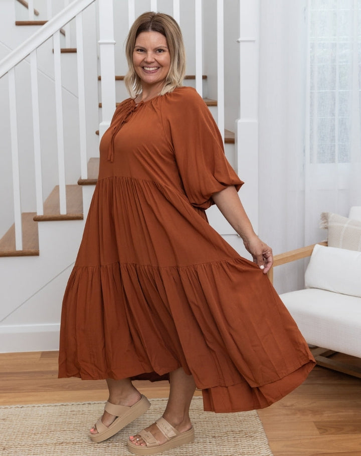 Jackson Midi Dress - Tan
